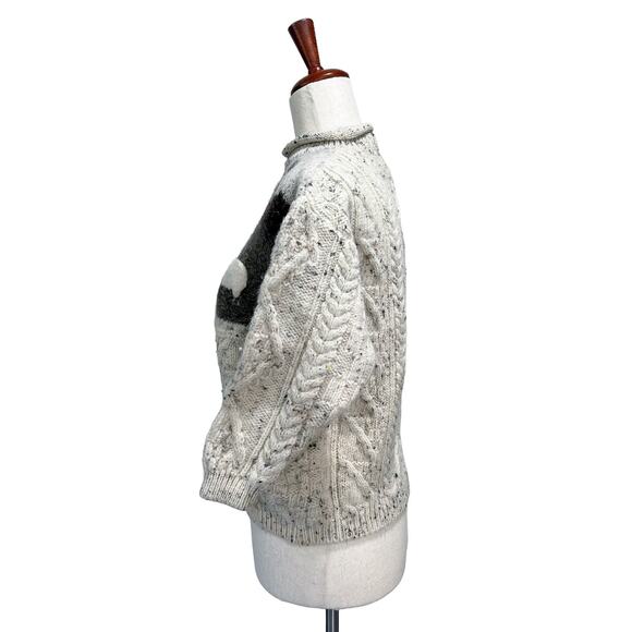 Tivoli Aran Sheepdog Sheep Vintage 90s Cable Knit Sweater Girls Size 11/13 - Picture 12 of 15